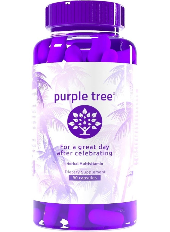 purple tree Celebration Recovery Pills | Better Mornings, Happy Liver, Rapid Hydration | Dihydromyricetin DHM, Milk Thistle, Electrolytes, Vitamin B, Willow Bark, Prickly Pear, Quercetin (90 Pills) - Image 1